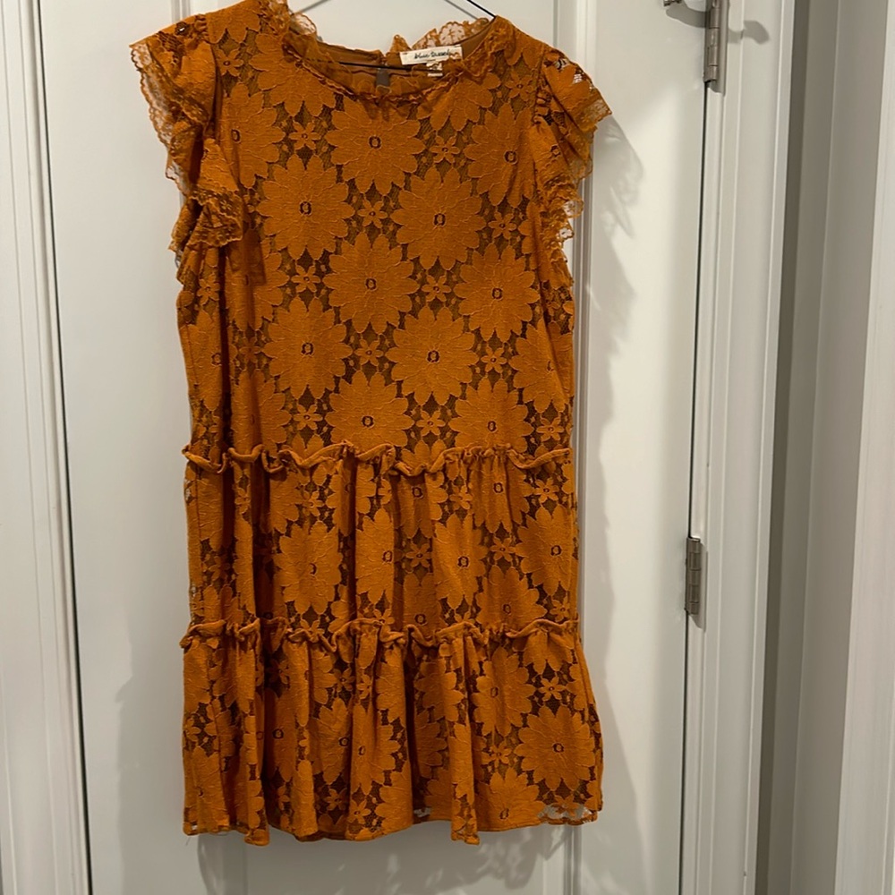 Anthropology Blue Tassel dress size large